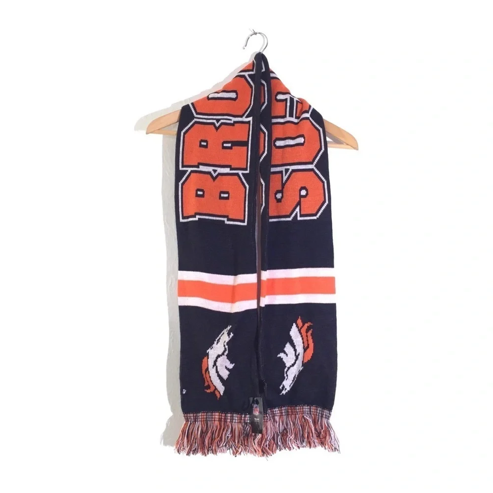 NFL Denver Broncos Knit Fringe Scarf NWT